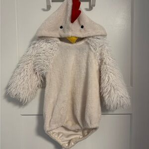 Fluffy White Chicken Costume with Red Comb